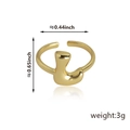 Anello regolabile in rame dorato con design astratto minimalista e forma a onde - Stile Lettera L (92) / Oro