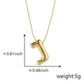 Collana con ciondolo lettera J a bolla in oro 18k e catena a sfere, peso 5g - J Oro (Solo ciondolo (senza catena))