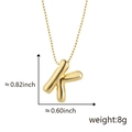 Collana con pendente a bolla lettera K in oro 18k lucido, finitura a specchio e catena - K Oro (Solo ciondolo (senza catena))