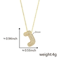 Pendente lettera J dorata con zirconi cubici per collana alla moda femminile - Lettera J Oro