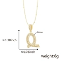 Collana con pendente lettera Q dorata e zirconi bianchi per moda stile hip hop - Q Ciondolo Solo (Senza Catena) Oro