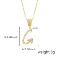 Gold-plated letter G pendant necklace with pavé cubic zirconia on minimalist white background - Letter G-Gold