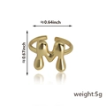 Anello aperto con lettera M placcato in oro regolabile con design in metallo liquido - Stile Lettera M (92) / Oro