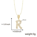 Pendente lettera R in oro hip hop con zirconi pavé per gioielli personalizzati - R Ciondolo Solo (Senza Catena) Oro