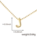 Polished gold initial J pendant necklace with dimensions 0.33in height and 0.20in width - J (Gold)