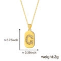 Gold oval pendant with micro-paved zircon letter G and detailed size measurements - Letter G (Pendant Only - Without Chain)
