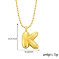 Collier pendentif lettre K ballon doré avec chaîne à billes mesurant 1,9 x 1,3 cm - Style K (Pendentif uniquement (Sans chaîne)) / Or