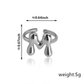 Anello regolabile placcato argento con design lettera M stile metallo liquido e misure - Stile Lettera M (92) / Argento