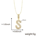 Collana con ciondolo lettera S dorata con micro-zirconi e catenina a sfere sottile - S Ciondolo Solo (Senza Catena) Oro