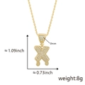 Hip hop 18k gold plated letter X pendant with zircon drip detail for street style - Drip Letter X-Gold