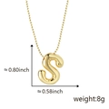 Collana minimalista in oro 18 carati con ciondolo lettera S a palloncino e catenina - S Oro (Solo ciondolo (senza catena))