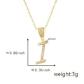 Gold letter I necklace variant with micro-paved zircons and shiny gold plated finish - Letter I-Gold