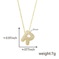 Collana con ciondolo lettera R dorata e zirconi, dimensioni 0,97x0,77 pollici inclusi - Lettera R Oro