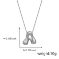 Silver puffy letter A pendant necklace showing dimensions and 10g weight details - A Silver (Pendant Only (Without Chain))