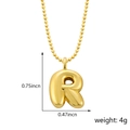Collier avec pendentif lettre R dorée en 3D mesurant 0,75 par 0,47 pouces - Style R (Pendentif uniquement (Sans chaîne)) / Or