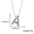Collana con ciondolo a lettera A 3D stile palloncino argento con finitura lucida - A Argento (Ciondolo Senza Catena)