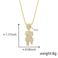 Hip hop style gold letter Z pendant with micro-pave zircons and twisted rope chain - Drip Letter Z-Gold