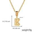 Gold letter K pendant necklace with pave-set zircon crystals and twist chain - Pendant Only (Without Chain) (K) / Gold