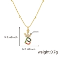 Collana con ciondolo a corona lettera B dorata con zirconi multicolore, peso 0,7g - Solo ciondolo / Lettera B Multicolore (Solo Ciondolo (Senza Catena))