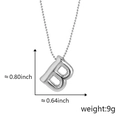 Collana con ciondolo a lettera B a bolla in argento lucido dimensioni 0,80 x 0,64 pollici - B Argento (Ciondolo Senza Catena)