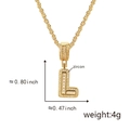 Golden letter L necklace with clear zircon stones on a thick twisted chain link - Pendant Only (Without Chain) (L) / Gold
