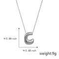 Polished silver puffy letter C pendant necklace with dimensions and weight specs - C Silver (Pendant Only (Without Chain))