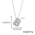 Ciondolo lettera B argento con zirconi, dimensioni 0,92 x 0,71 pollici - B Argento