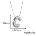 Collana con ciondolo a lettera C in argento lucido con catena a sfere - C Argento (Ciondolo Senza Catena)