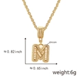 Golden letter M necklace pendant with zircon stones and twist rope chain for men and women - Pendant Only (Without Chain) (M) / Gold