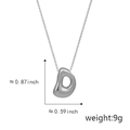 Polished silver chunky letter pendant necklace with 0.87 inch height specifications - D Silver (Pendant Only (Without Chain))