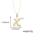 Collana con ciondolo lettera X dorata e zirconi incastonati in stile hip-hop - X Ciondolo Solo (Senza Catena) Oro