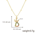 Collana dorata con pendente lettera D a corona, zirconi incastonati per donna - Solo ciondolo / Lettera D Multicolore (Solo Ciondolo (Senza Catena))