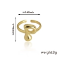 Anello regolabile in oro lucido con trama in metallo liquido e iniziale lettera P - Stile Lettera P (92) / Oro