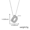 Ciondolo a forma di lettera D in argento con zirconi cubici scintillanti - Argento Stile D