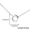 Polished silver bead chain necklace with letter C pendant measuring 0.32 inches high - C (Silver)