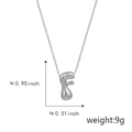 Polished silver F letter pendant necklace with dimensions and weight measurement details - F Silver (Pendant Only (Without Chain))