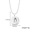 Collier avec pendentif lettre D style ballon argenté avec dimensions détaillées - Style D (Pendentif uniquement (Sans chaîne)) / Argent