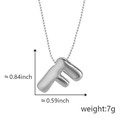 Collana con ciondolo a lettera F a palloncino argento con design 3D audace su catena a sfere - F Argento (Ciondolo Senza Catena)