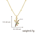 Collana con ciondolo lettera F placcata in oro corona e zirconi multicolori - Solo ciondolo / Lettera F Multicolore (Solo Ciondolo (Senza Catena))