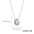 Polished silver-tone necklace with chunky alphabet G pendant on white background - G Silver (Pendant Only (Without Chain))