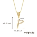 Gold pendant necklace with zircon-encrusted letter P, weight 3g, height 0.91 inch - Letter P-Gold