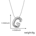 Collana con ciondolo a lettera G a bolla d'argento lucido con catena a sfere - G Argento (Ciondolo Senza Catena)