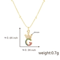 Ciondolo lettera G corona dorata con zirconi multicolore su una catena a sfere fine - Solo ciondolo / Lettera G Multicolore (Solo Ciondolo (Senza Catena))