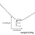Minimalist silver alphabet E necklace with polished ball chain for modern women's fashion - E (Silver)