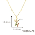 Collana dorata con ciondolo lettera H, piccola corona e pietre di zircone colorate - Solo ciondolo / Lettera H Multicolore (Solo Ciondolo (Senza Catena))
