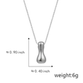 Polished silver chubby droplet pendant necklace with precise dimensions 0.90 x 0.40 inches - I Silver (Pendant Only (Without Chain))