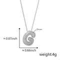 Ciondolo lettera G in argento con zirconi, dimensioni 22x17 mm, peso leggero di 4 grammi - G Argento