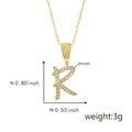 Gold letter R pendant necklace featuring sparkling cubic zircon pavé setting - Letter R-Gold