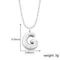 Collier avec pendentif lettre G style ballon en argent poli avec dimensions - Style G (Pendentif uniquement (Sans chaîne)) / Argent