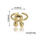 Anello aperto regolabile placcato oro con ciondolo a lettera R in 3D per donna - Stile Lettera R (92) / Oro